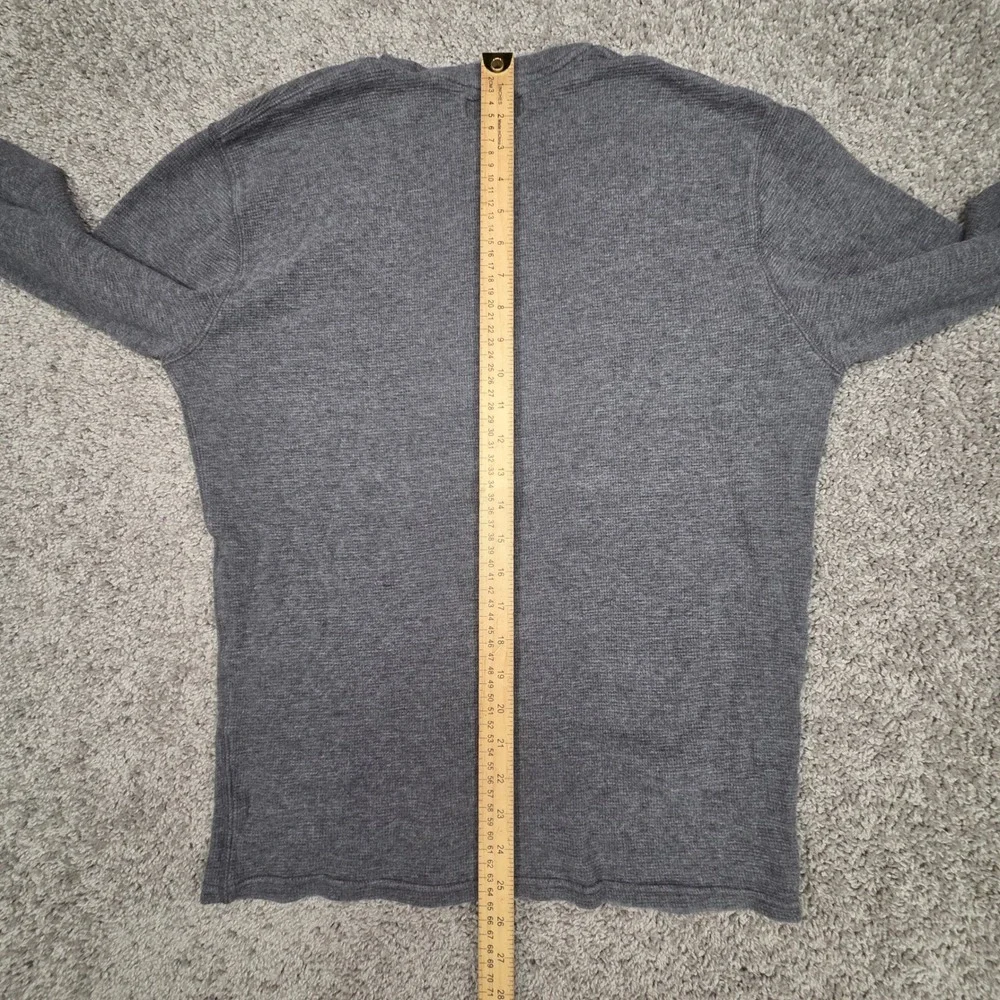Polo Ralph Lauren Waffle Knit Thermal Shirt M Gray Long‎ Sleeve Crewneck Sweater